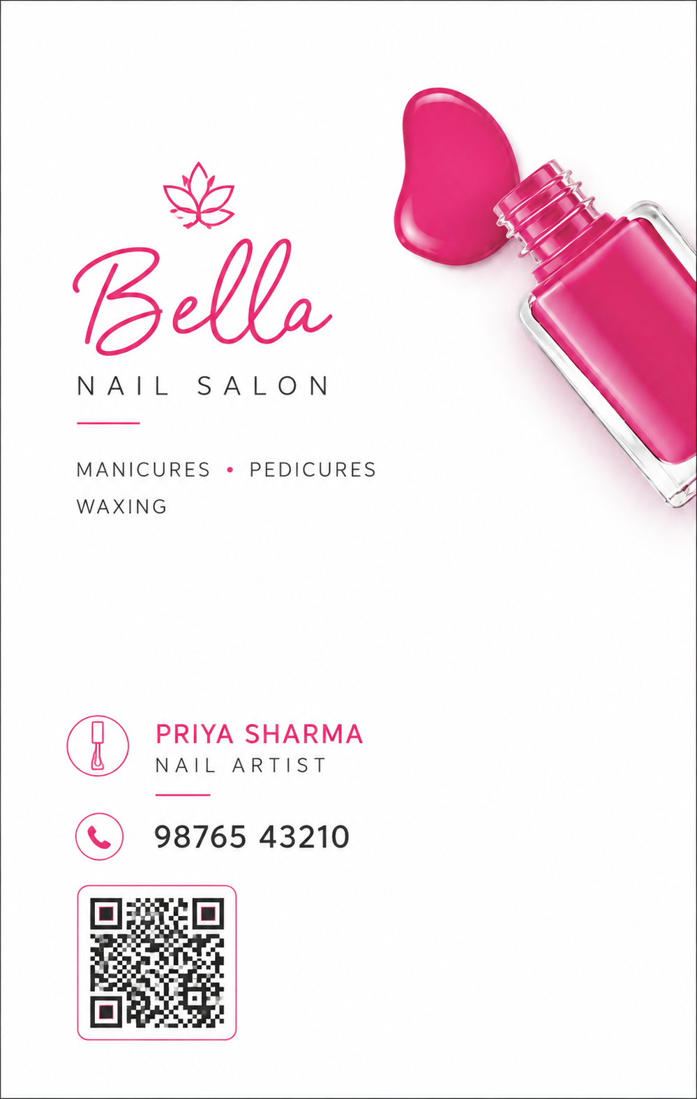 Nail Salon QR Business Card Hover